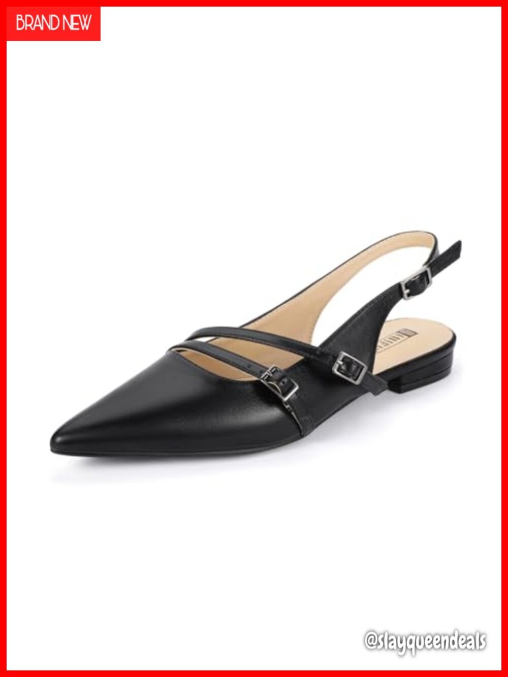 Pointed Toe Strappy Slingback Ballet Flats Comfortable Wedding Office Dress